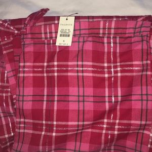 Talbots Red Plaid Cotton Bottoms PJ’S Size S NWTS